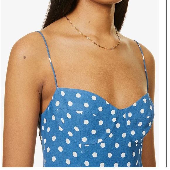 Reformation Juliette Polka Dot-Print Crepe Midi Dress - Picture 4 of 7